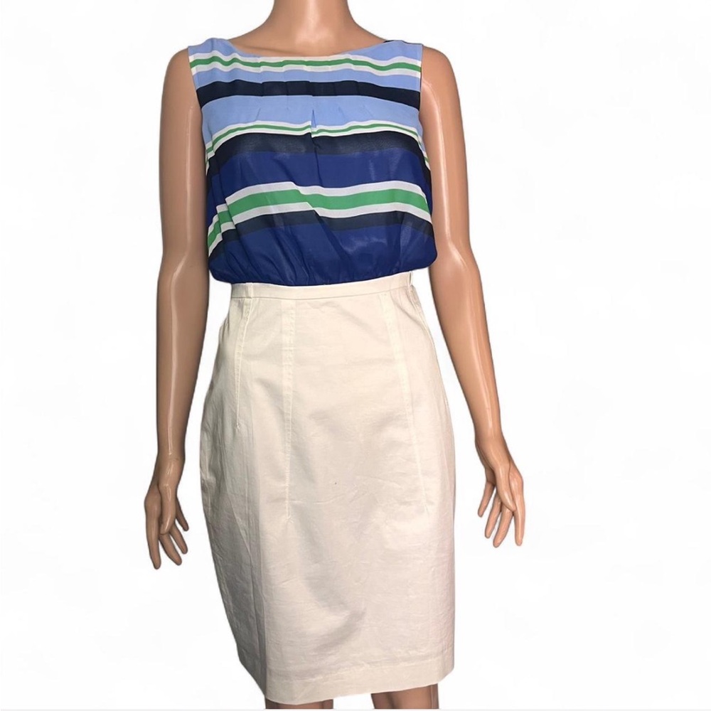 H&M- Women's blue and white stripped sleeveless dress - Size :8- NWT.